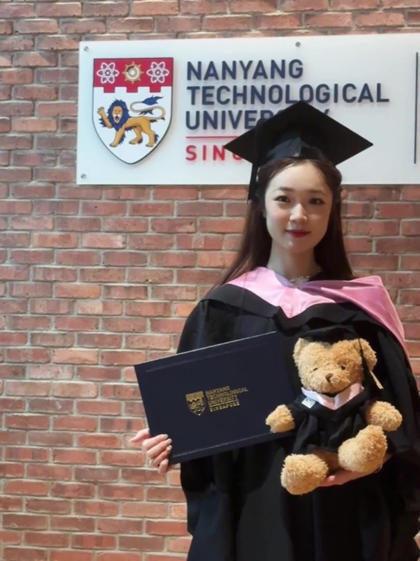 Mina at her Master of Education graduation, Nanyang Technological University, Singapore