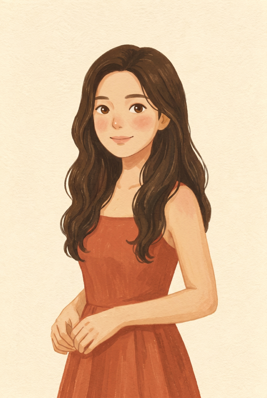 Illustrated portrait of Mina