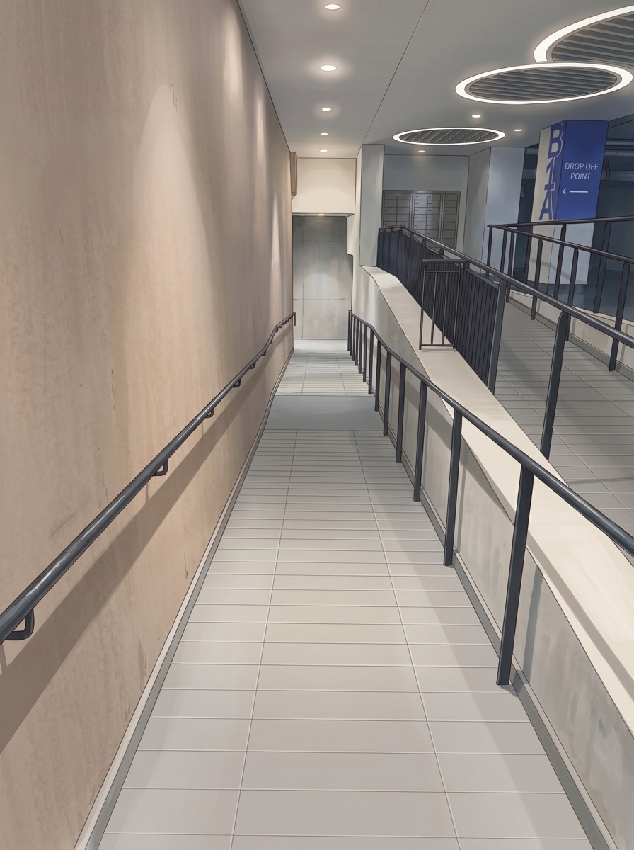 B1A ramp to the shops